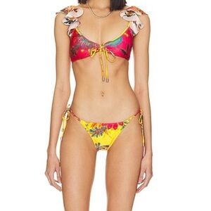 Zimmermann Floral Bikini in Red and Yellow
